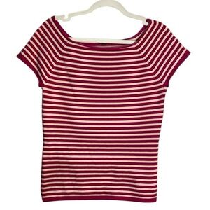 Anne Klein Striped Pink and White Women's Top sz L